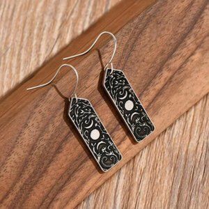 🛍️ 2 For $15 🛍️ Mystic Moon Phase & Foliage Dangle Earrings